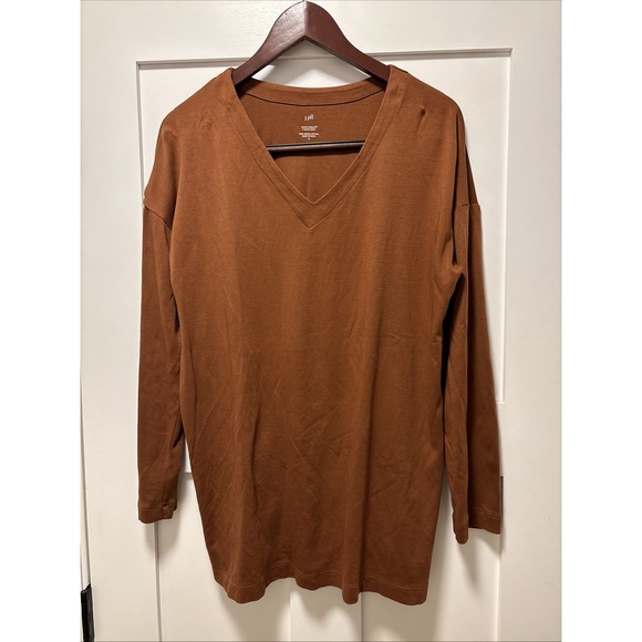 J. Jill Tops - J. Jill Long Sleeve V-Neck Tunic in Rust Brown